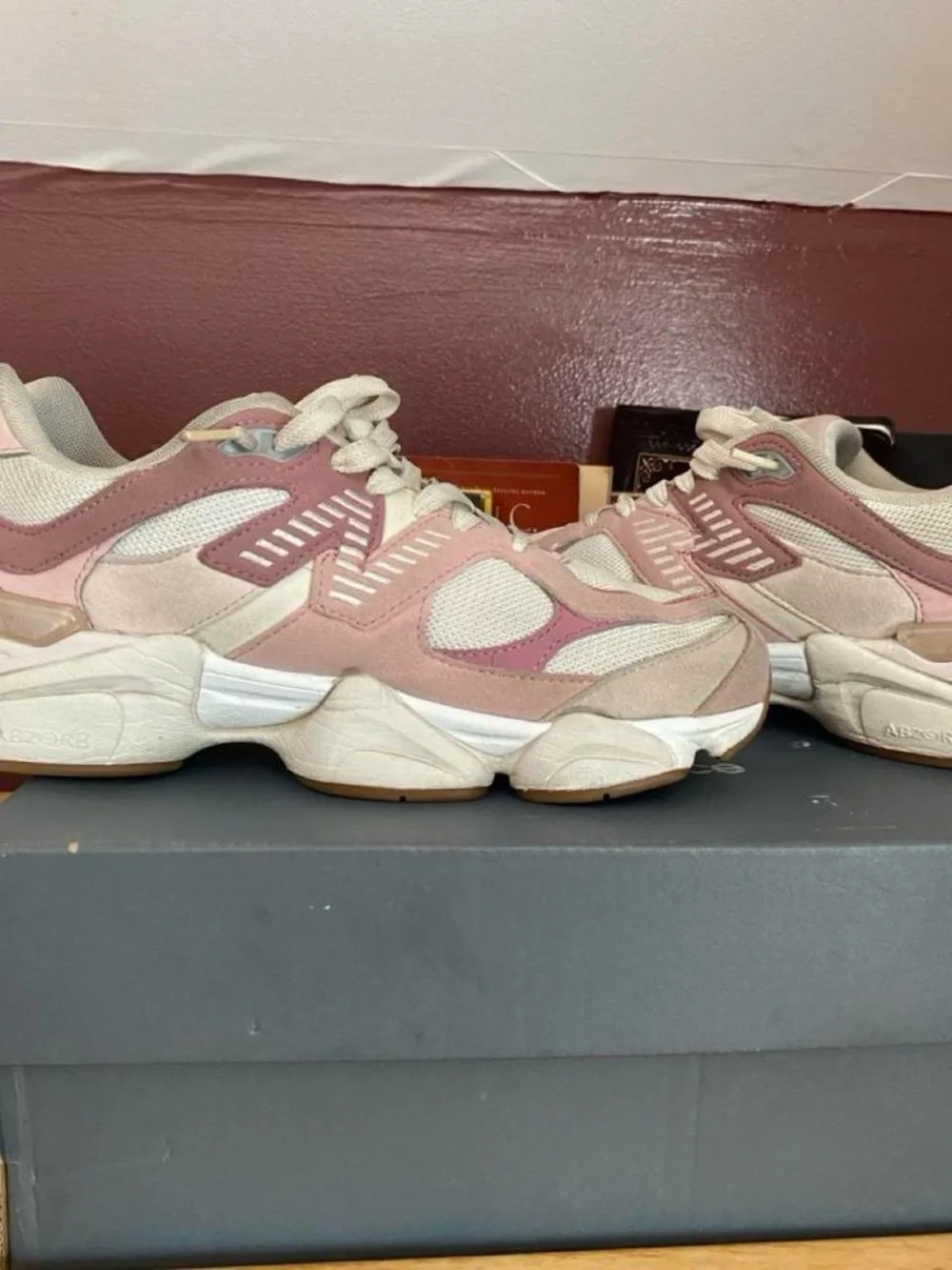 New Balance Women's Pink & Cream Chunky Sneakers